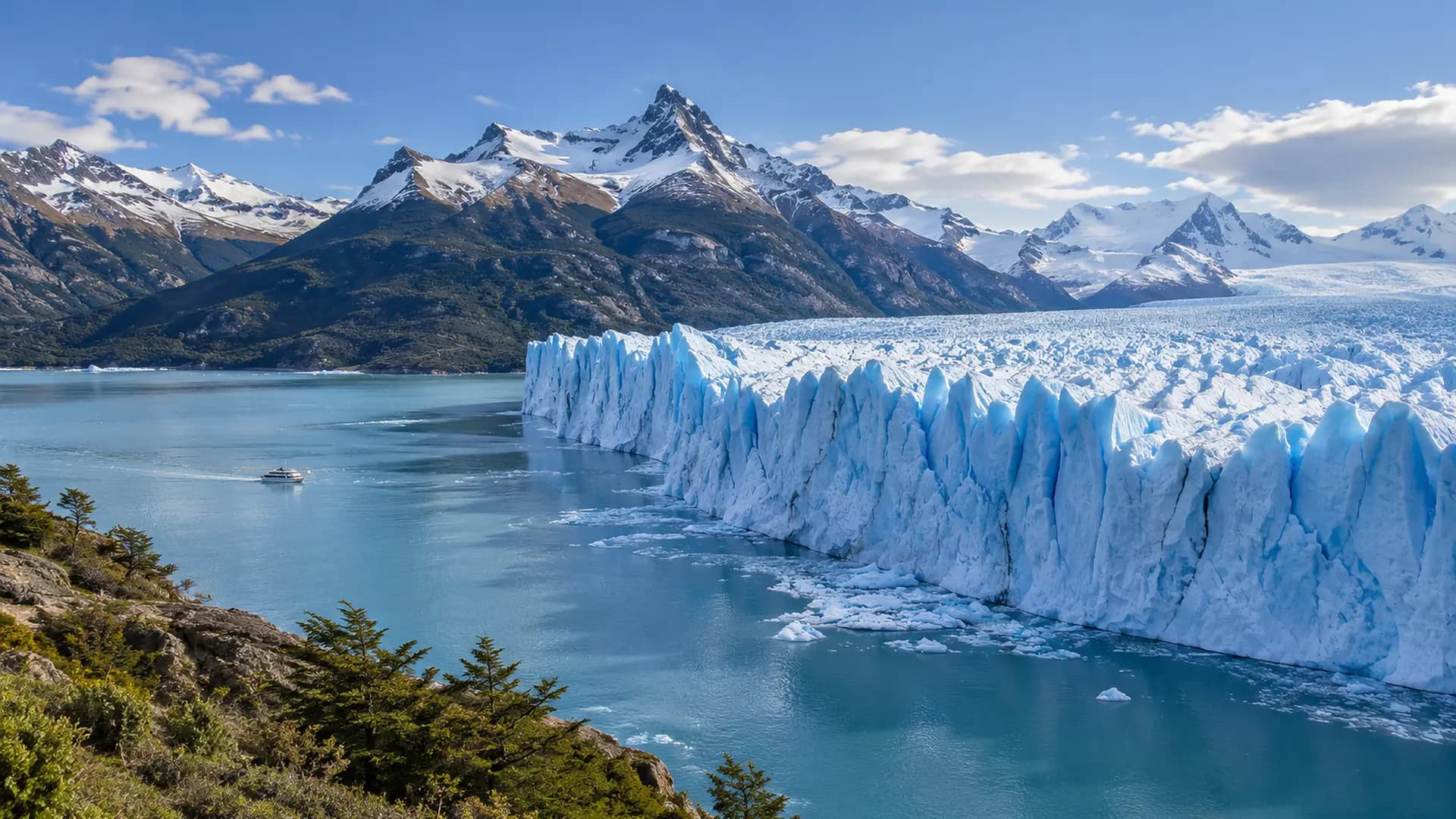 L’immense front de glace du glacier Perito Moreno en Patagonie